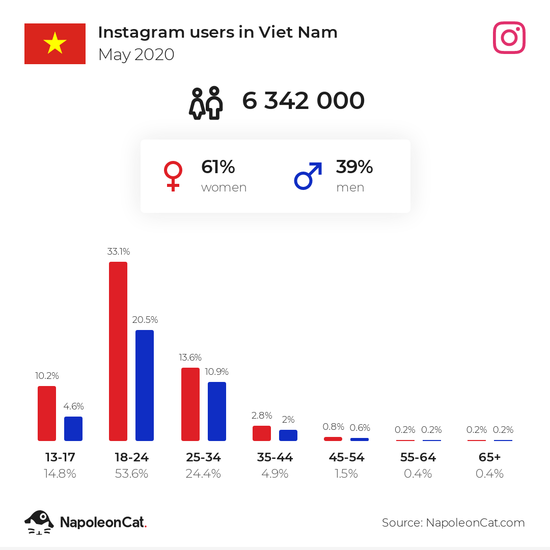 Instagram users in Viet Nam