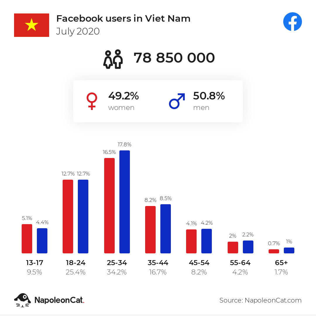 Facebook users in Viet Nam