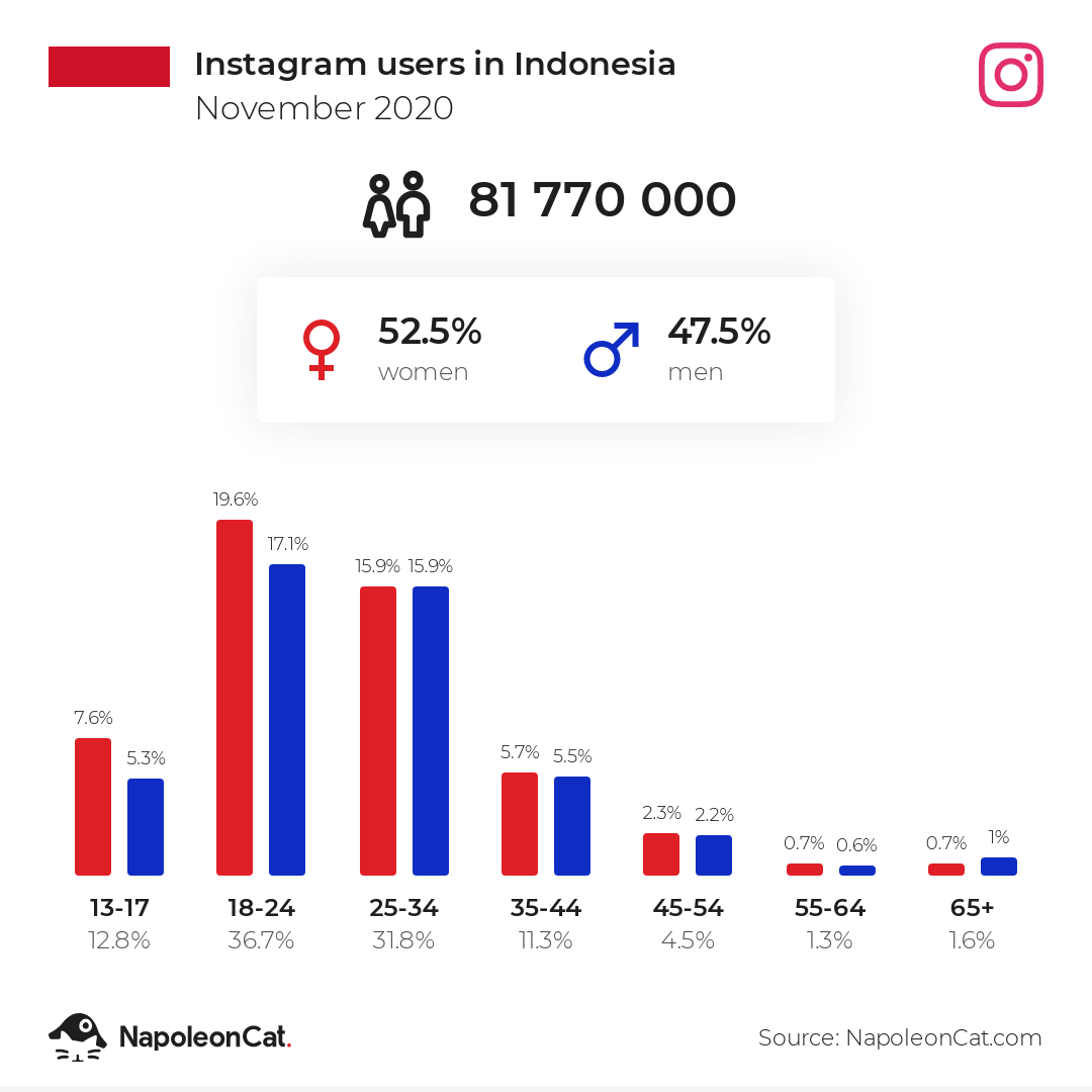 Instagram users in Indonesia
