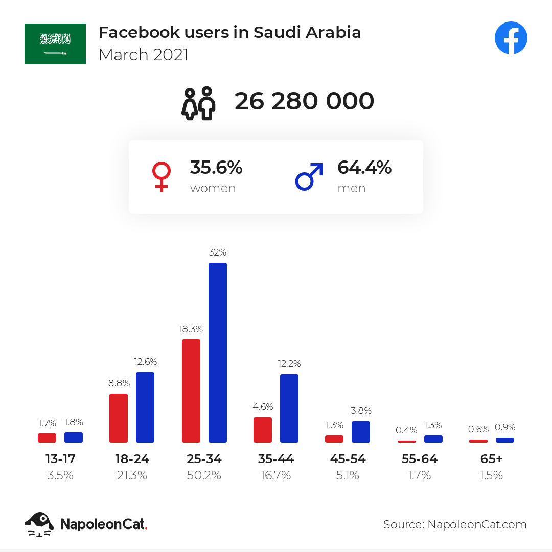 Facebook users in Saudi Arabia
