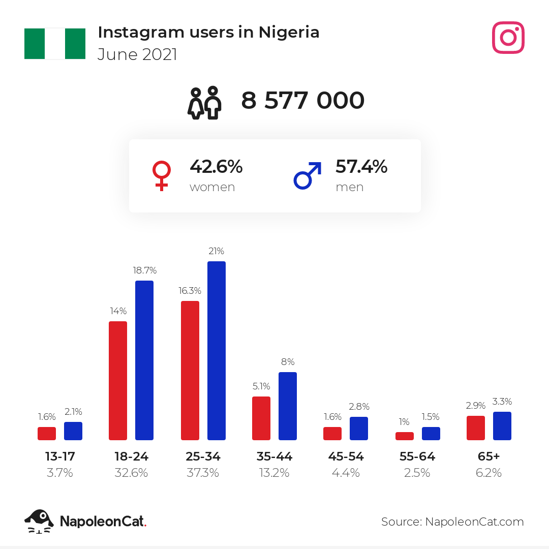 Instagram users in Nigeria