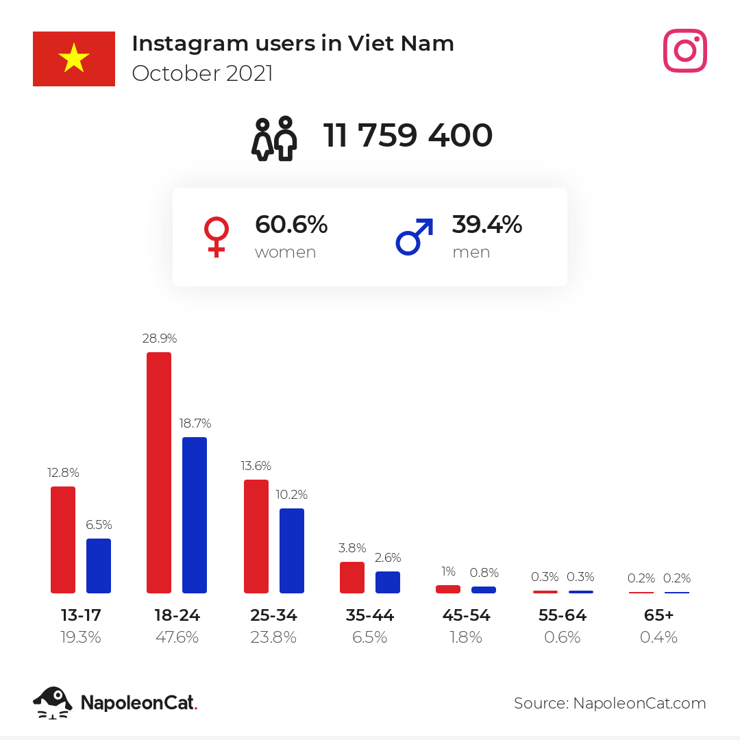 Instagram users in Viet Nam