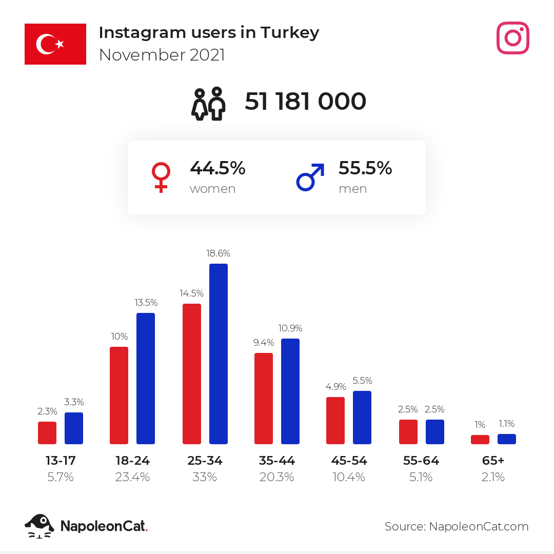 Instagram users in Turkey