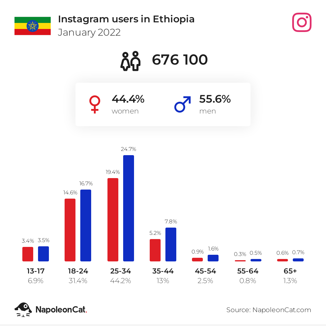 Instagram users in Ethiopia