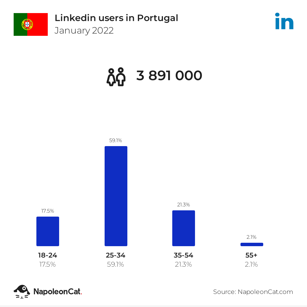 Linkedin users in Portugal