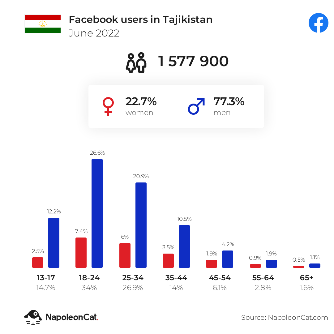 Facebook users in Tajikistan