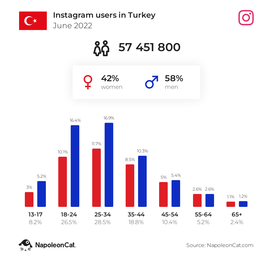 Instagram users in Turkey