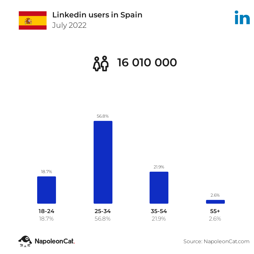 Linkedin users in Spain