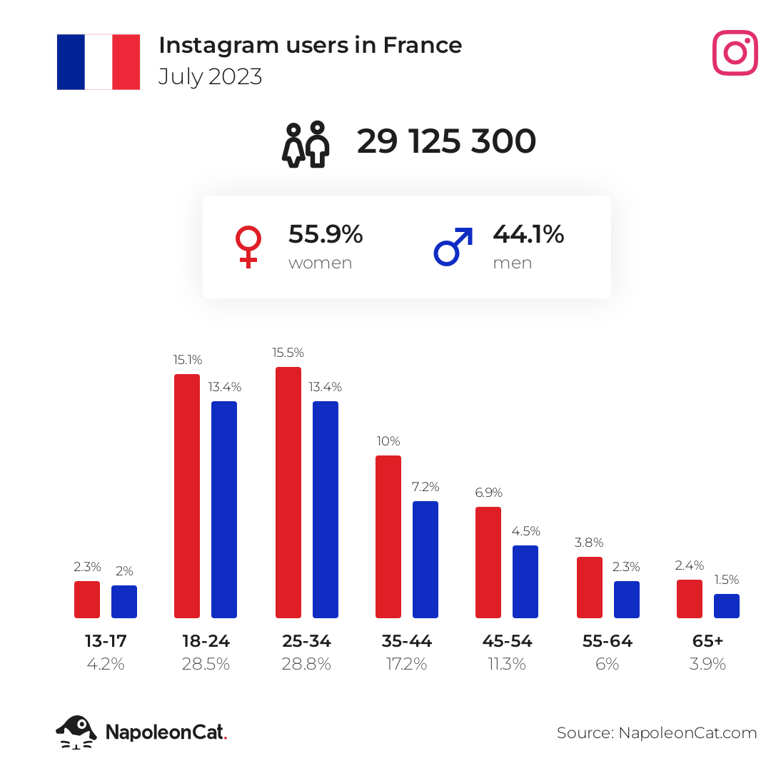 Instagram users in France