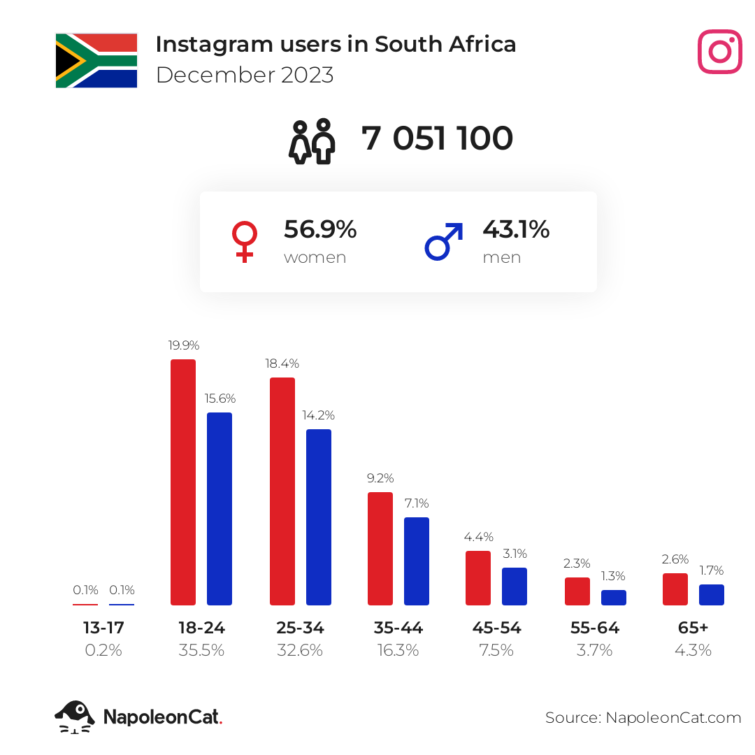 Instagram users in South Africa